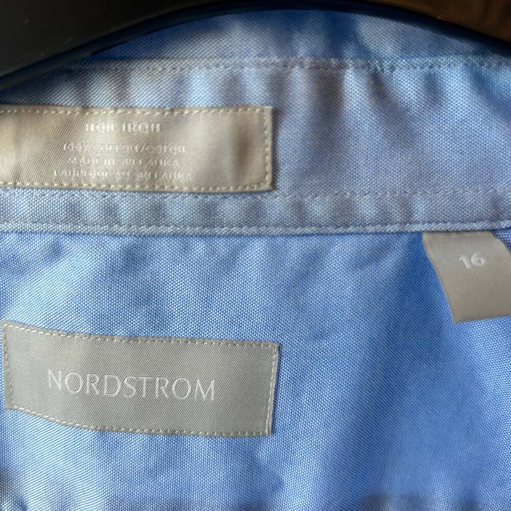 Nordstrom Blue Cotton Button-Up Shirt Youth size 16